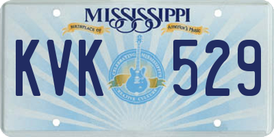 MS license plate KVK529
