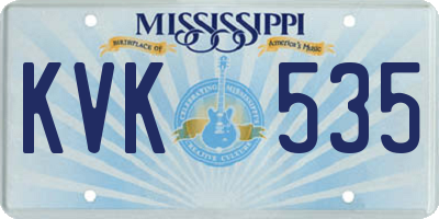 MS license plate KVK535