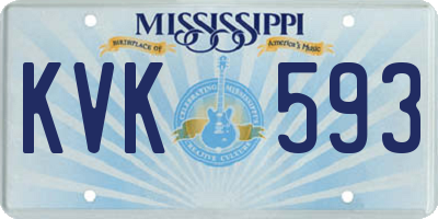 MS license plate KVK593
