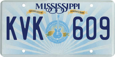 MS license plate KVK609