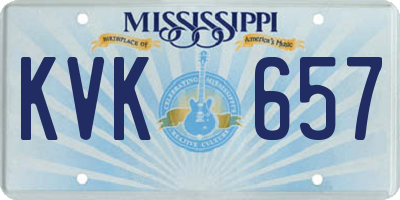 MS license plate KVK657