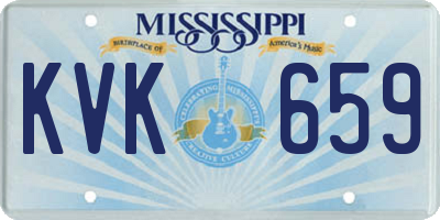 MS license plate KVK659