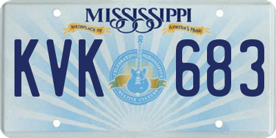 MS license plate KVK683