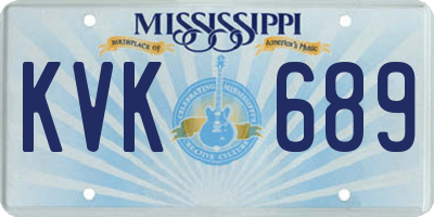 MS license plate KVK689