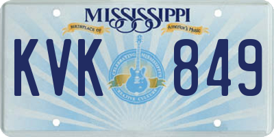 MS license plate KVK849