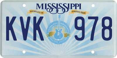 MS license plate KVK978