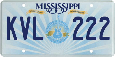 MS license plate KVL222