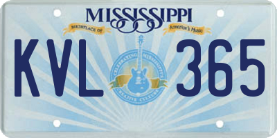MS license plate KVL365