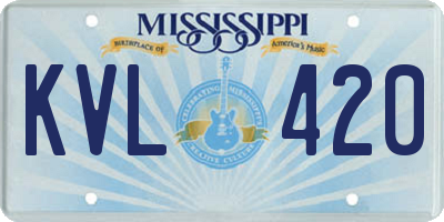 MS license plate KVL420
