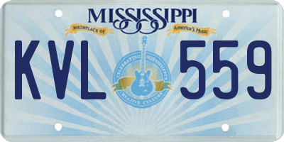 MS license plate KVL559