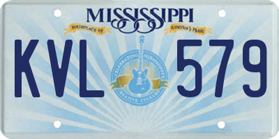 MS license plate KVL579