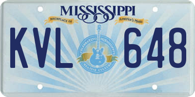 MS license plate KVL648