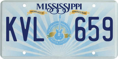 MS license plate KVL659