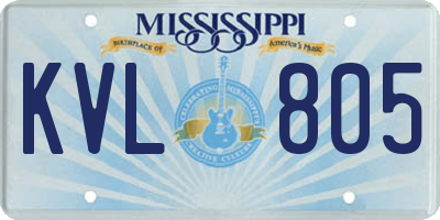 MS license plate KVL805
