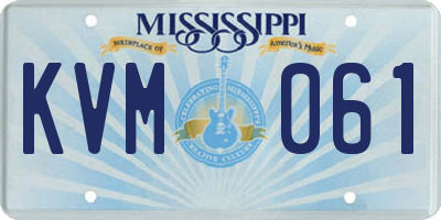 MS license plate KVM061