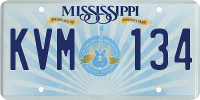 MS license plate KVM134