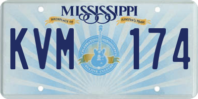 MS license plate KVM174