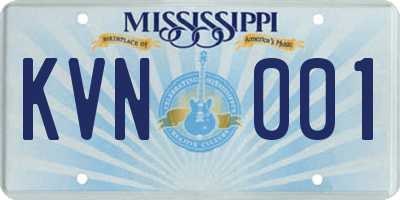 MS license plate KVN001