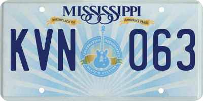 MS license plate KVN063