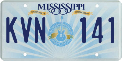 MS license plate KVN141