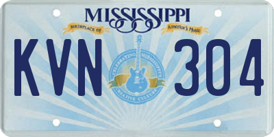 MS license plate KVN304