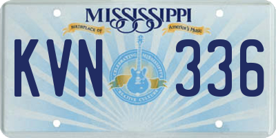 MS license plate KVN336