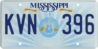 MS license plate KVN396