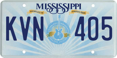 MS license plate KVN405