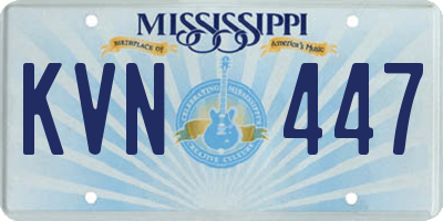 MS license plate KVN447