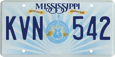 MS license plate KVN542