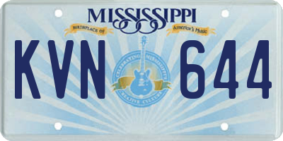 MS license plate KVN644