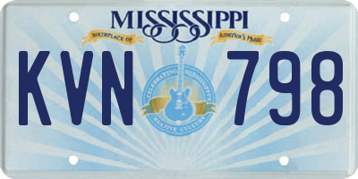 MS license plate KVN798