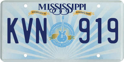 MS license plate KVN919