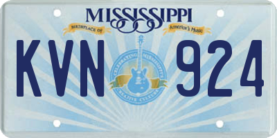 MS license plate KVN924