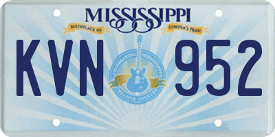 MS license plate KVN952