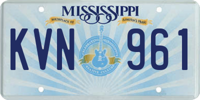 MS license plate KVN961