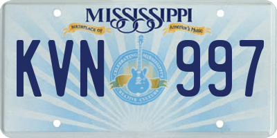 MS license plate KVN997