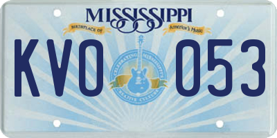 MS license plate KVO053