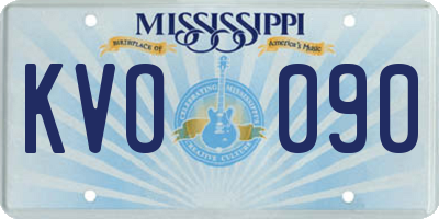 MS license plate KVO090