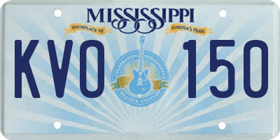 MS license plate KVO150