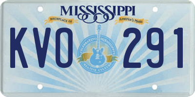 MS license plate KVO291
