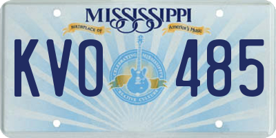 MS license plate KVO485