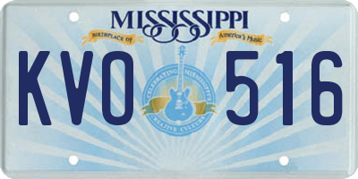 MS license plate KVO516