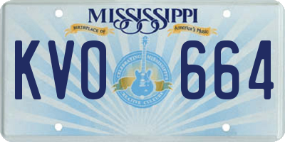 MS license plate KVO664