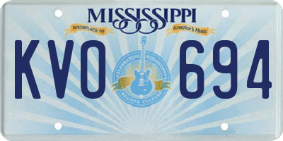 MS license plate KVO694
