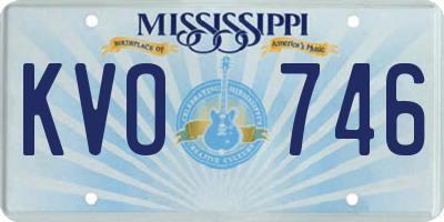 MS license plate KVO746