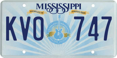 MS license plate KVO747