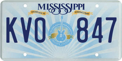 MS license plate KVO847