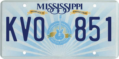MS license plate KVO851