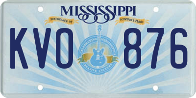 MS license plate KVO876
